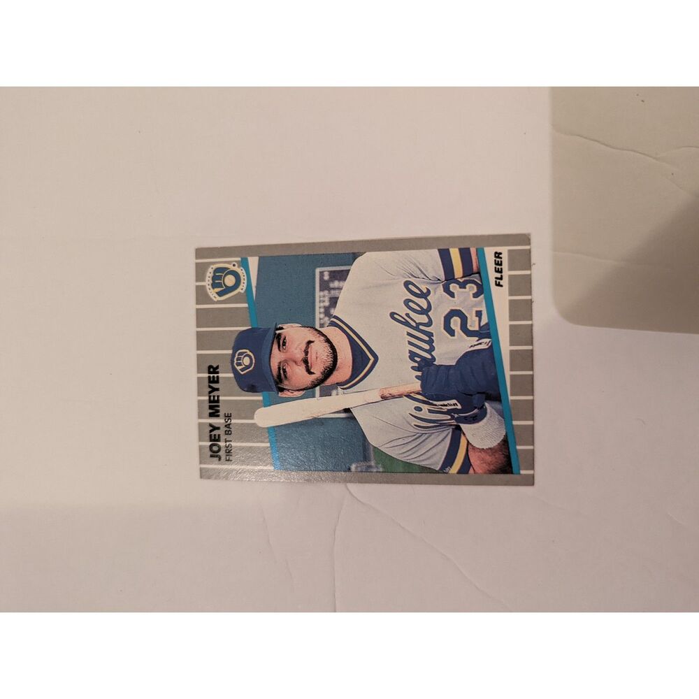 1989 Fleer- #191 Joey Meyer‎ Milwaukee Brewers 1st Base Card
